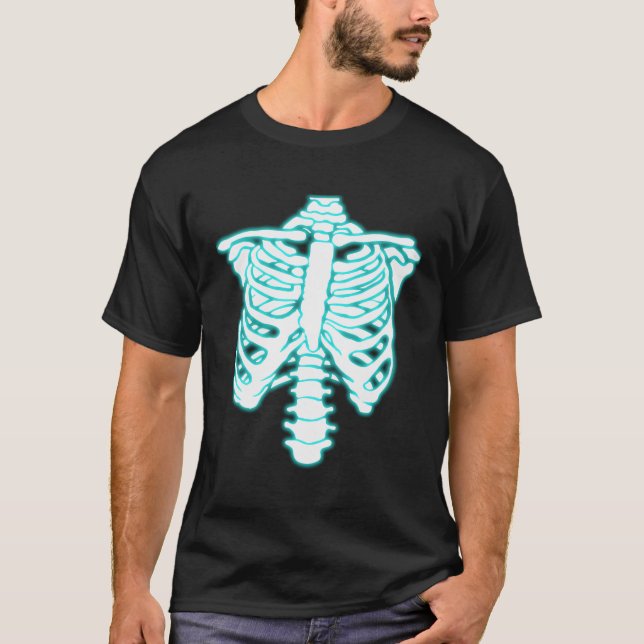 T-shirt Rib Cage Bone Skeleton Halloween Xray Funny X-Ray (Devant)
