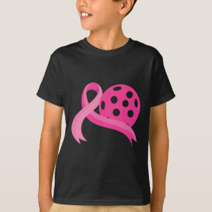 T-shirt Ribbon Coeur rose Pickleball Cancer du sein Décern