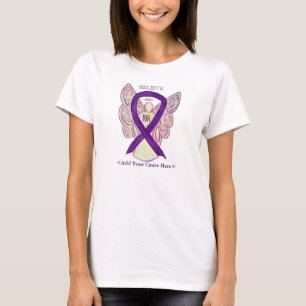 T-shirt Ribbon d'art de la conscience violet, cause person