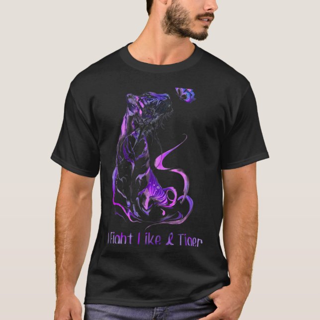 T-shirt Ribbon de guerrier de sensibilisation Je lutte com (Devant)
