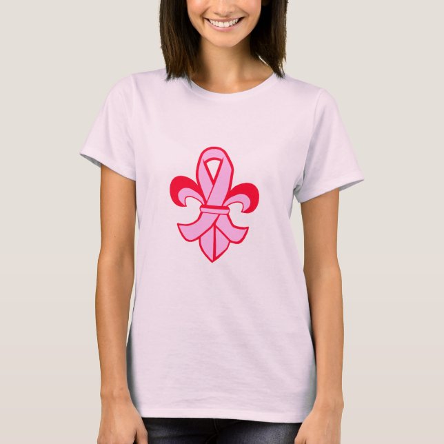 T-shirt Ribbon Fleur de Lis rose (Devant)