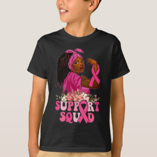 T-shirt Ribbon Forte Femmes Soutien Squad Cancer du Sein