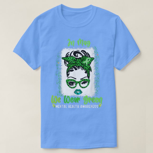 T-shirt Ribbon Messy Bun Mois de sensibilisation à la sant (Design devant)
