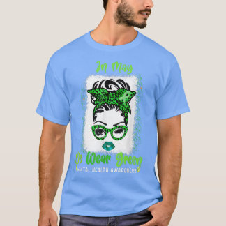 T-shirt Ribbon Messy Bun Mois de sensibilisation à la sant