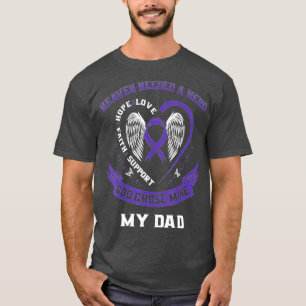 T-shirt Ribbon pourpre Alzheimer Sensibilisation Papa aile