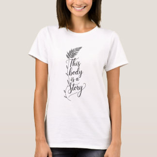 T-shirt Ribcage Script Fine Line Tattoo Tee