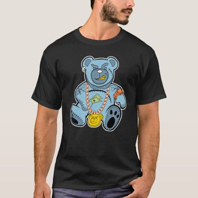 T-shirt Rich Bear Hiphop Low Blue Stitch 1s Matching (Devant)