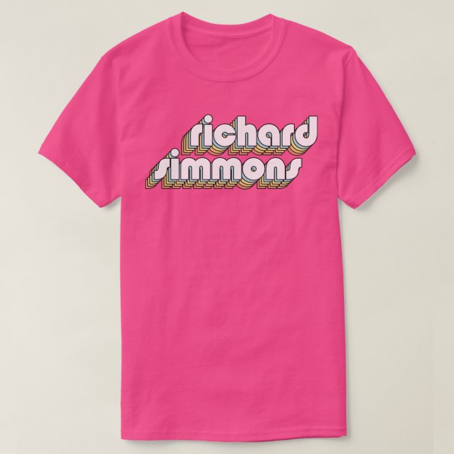 T-shirt Richard Simmons Retro Typographie Arc-en-ciel Fade (Design devant)