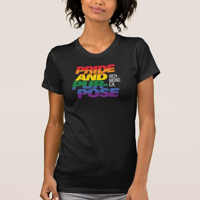 T-shirt Richmond Fierté et but Rainbow Pride Black Tee (Devant)