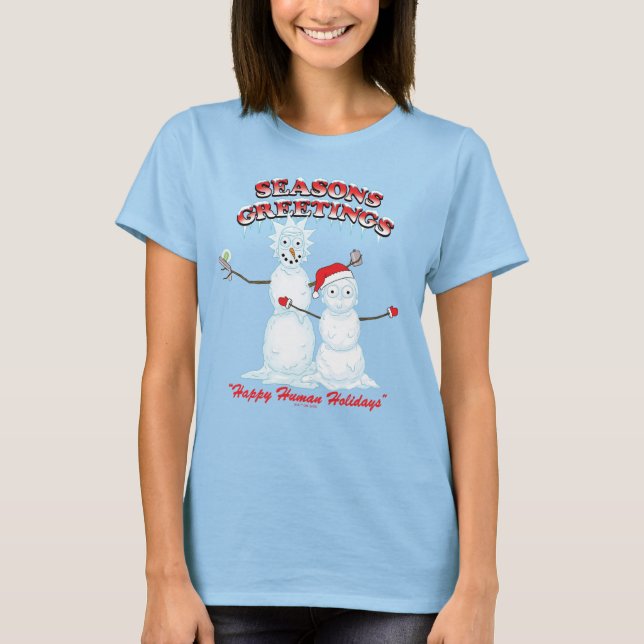 T-shirt Rick et Morty | Bonnes Fêtes de snowmen (Devant)