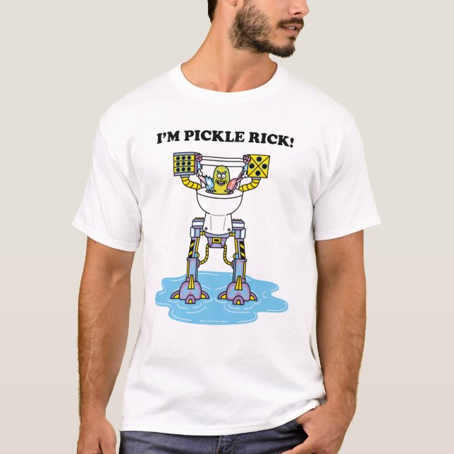 T-shirt RICK ET MORTY™ | Pickle Rick Toilet Mech (Devant)