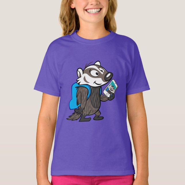 T-shirt Ricky Raccoon | Selfie Badger Boomer (Devant)