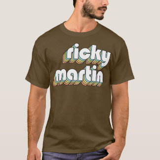 T-shirt RickyRetro Typographie arc-en-ciel style défraîchi