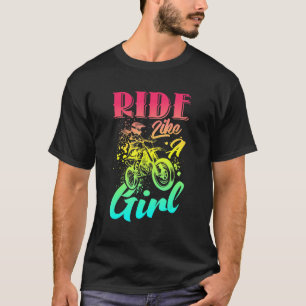 T-shirt Ride Comme Une Fille Drôle Fille Vélo Vélo Outfit 