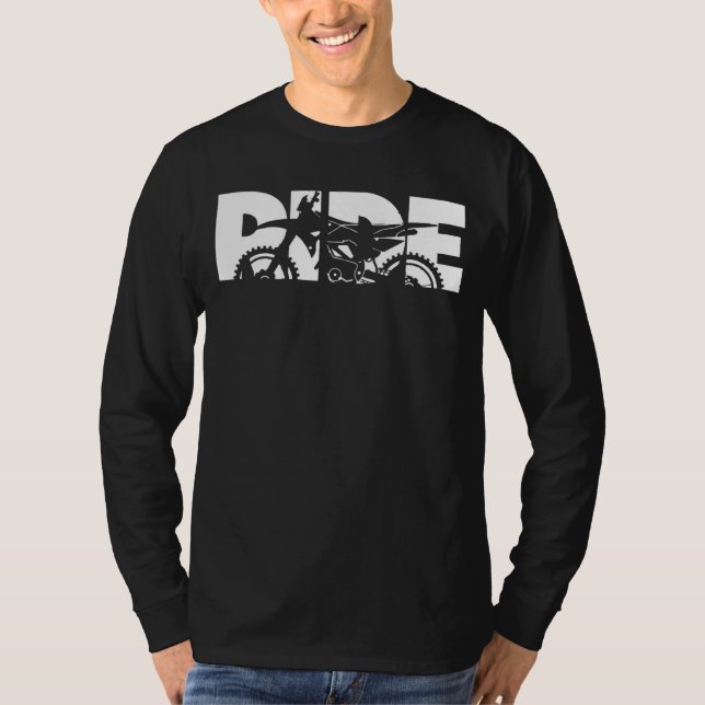 T-shirt Ride Dirt Vélo Motocross Vêtements Motocross Dirt  (Devant)
