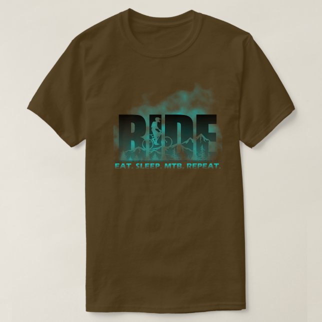 T-shirt Ride Eat Sleep MTB Repeat Mountain Biking 978 (Design devant)