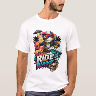 T-shirt Ride the Wave Eagle Surfer