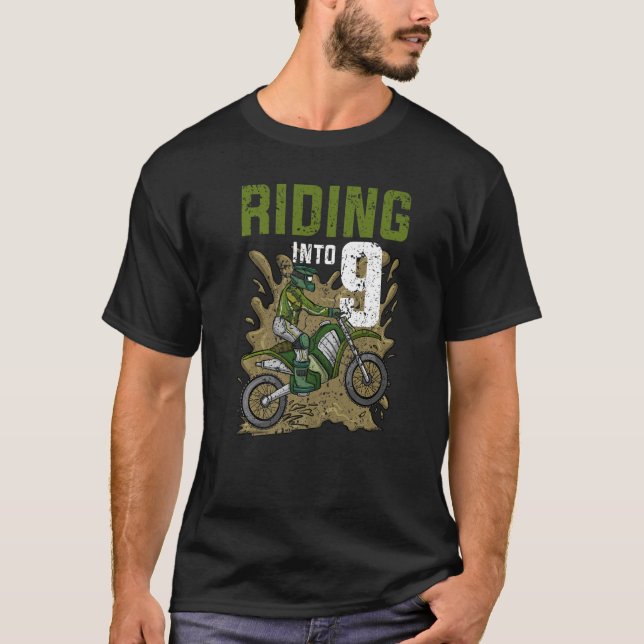T-shirt Rider En 9 Anniversaire Motocross Anniversaire (Devant)
