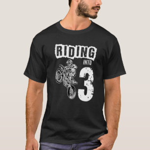 T-shirt Riding Into 3 Ans 3e anniversaire garçon Dirt vélo