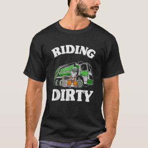 T-shirt Riding ordures ordures camion poubelle Raccoon