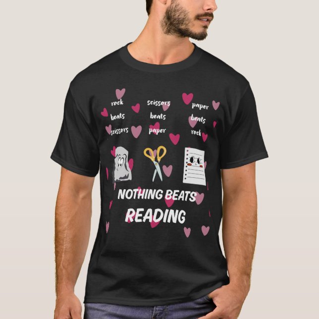 T-shirt Rien De Mieux Que Lire Ciseaux Papier Rock (Devant)