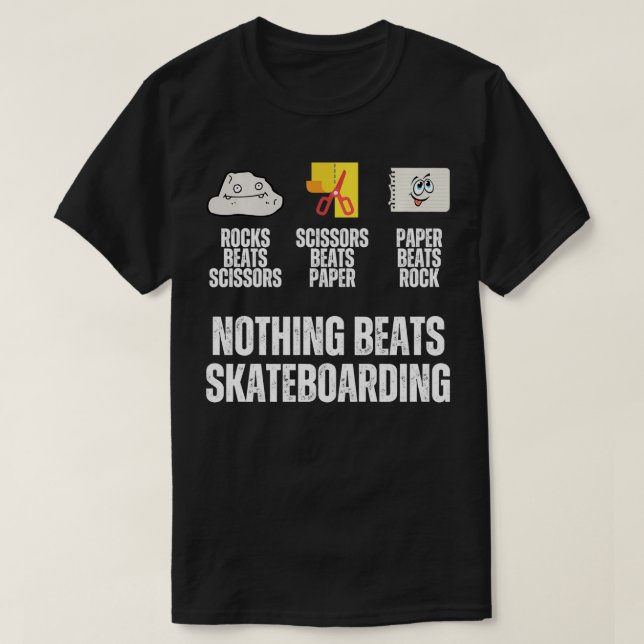 T-shirt Rien De Mieux Que Skateboard Rock Papier Ciseaux F (Design devant)