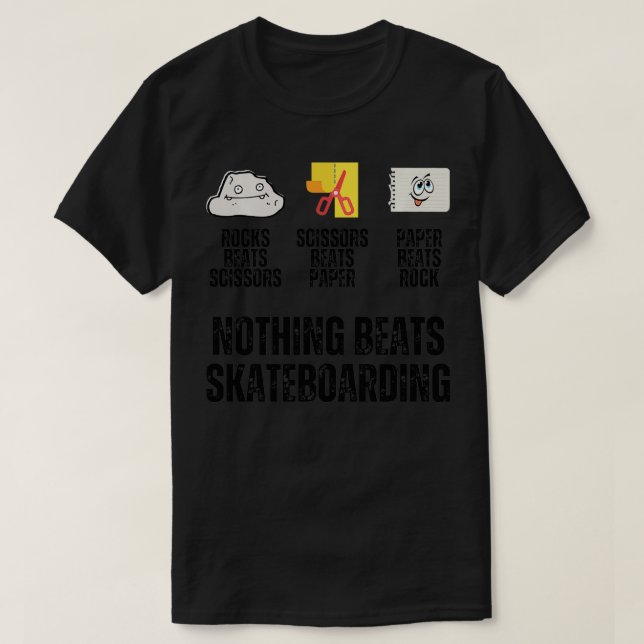 T-shirt Rien De Mieux Que Skateboard Rock Papier Ciseaux F (Design devant)