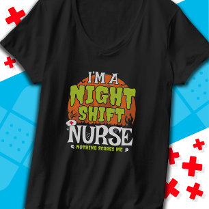 T-shirt Rien N'A Peur Drôle Halloween Night Shift Infirmiè