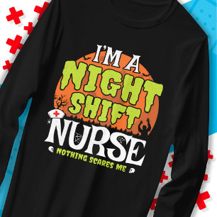 T-shirt Rien N'A Peur Drôle Halloween Night Shift Infirmiè