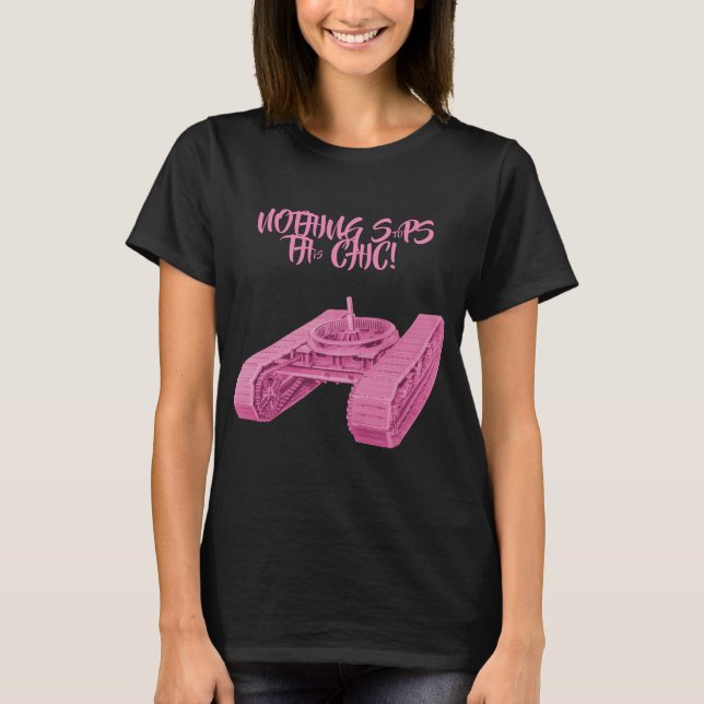 T-SHIRT RIEN N'ARRÊTE CETTE CHIC WOMAN TANK TRACKS ROSE (Devant)