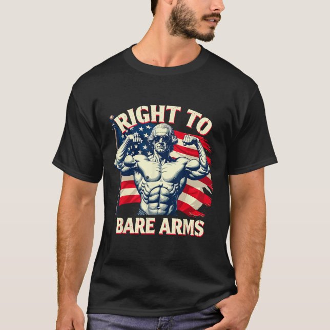 T-shirt Right To Bare Arms George Washington Bodybuilder G (Devant)