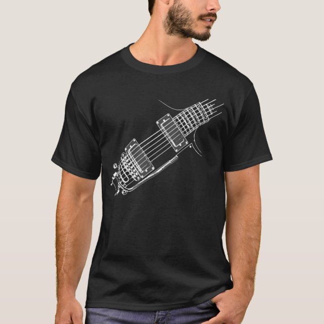 T-shirt Righty de mode de guitariste BLANC (Devant)