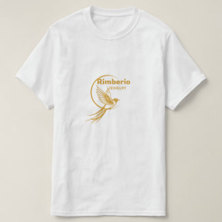 T-shirt Rimberio Bijoux Luxe Logo Oiseau en Or - Élégant M
