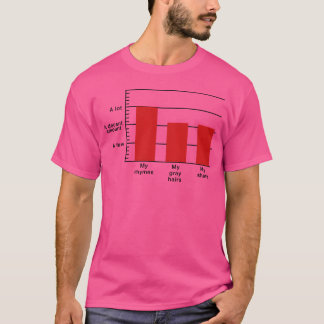 T-shirt Rimes pour graphique à barres cheveux gris rétro