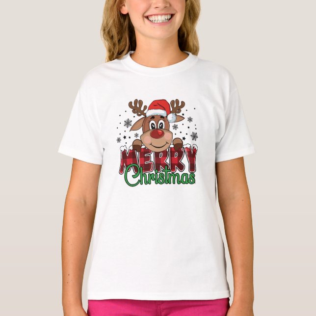 T-shirt Rindeer Festif, Joyeux Noël (Devant)