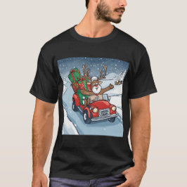 T-shirt Rindeer Rentrant Chez Lui Pour Noël