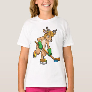 T-shirt Rinder au hockey sur glace avec bâton de hockey