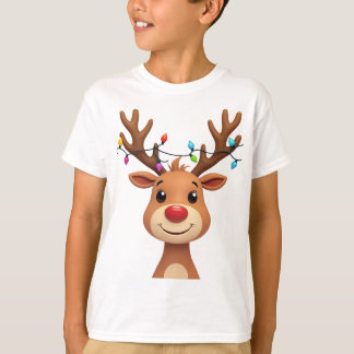 T-shirt Rinder aux lumières de Noël
