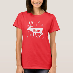 T-shirt Rinder Votre Nom Chemise de Noël personnalisée