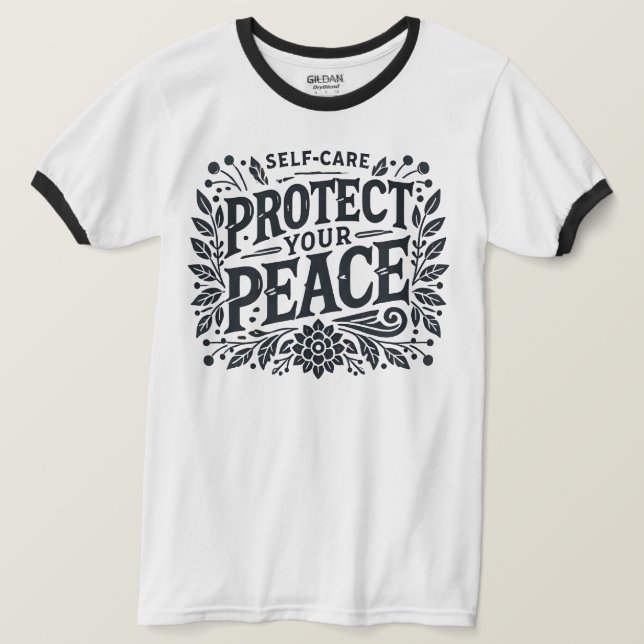 T-shirt Ringer masculin pour la paix grâce à l'aut (Design devant)