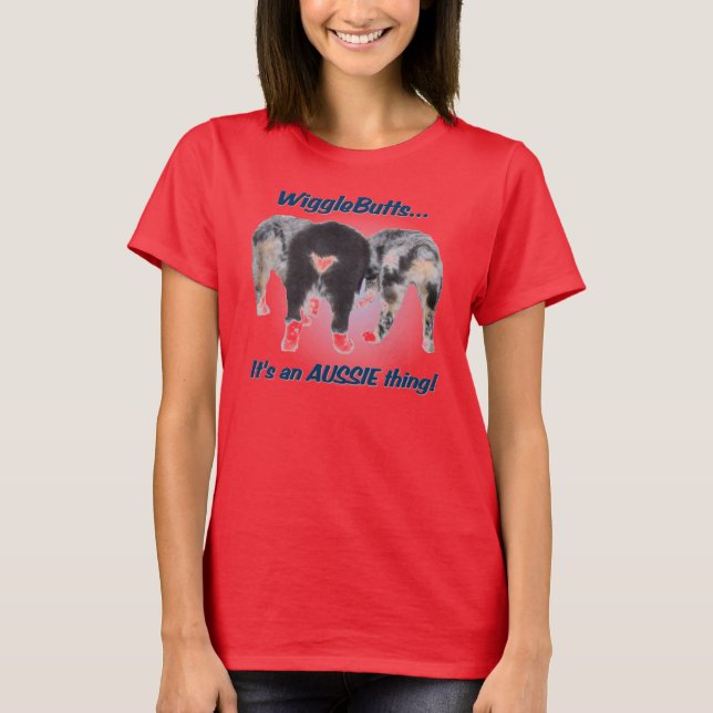 T-shirt Ringer pour femmes Wigglebutts (Devant)