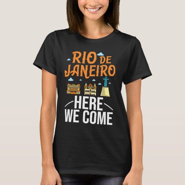 T-shirt Rio de Janeiro Brazil City Trip Skyline Map Travel (Devant)