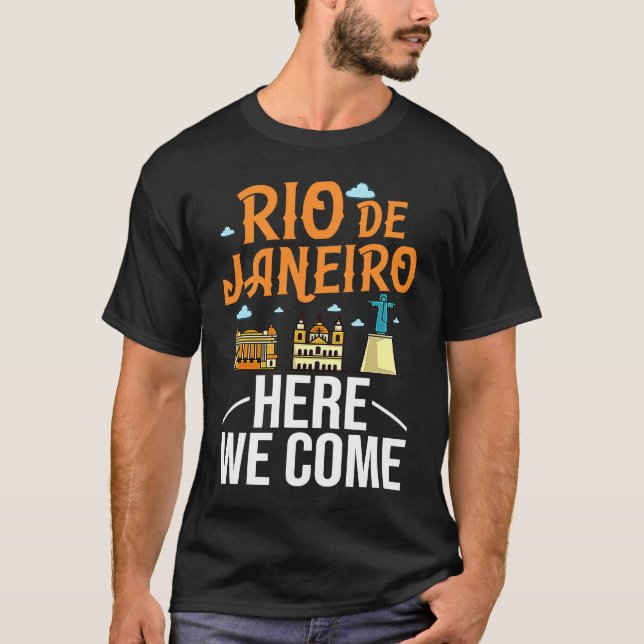 T-shirt Rio de Janeiro Brazil City Trip Skyline Map Travel (Devant)