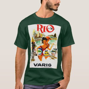 T-shirt RIO DE JANEIRO BRÉSIL via VARIG Airlines Vintage T