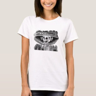 T-shirt Rire Skeleton Woman à Bonnet