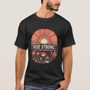 T-shirt Rise Strong Rétro Floral Coucher de Soleil Cancer