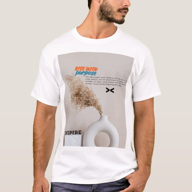 T-shirt Rise With Purpose – Minimal Motivational Modern  (Devant)