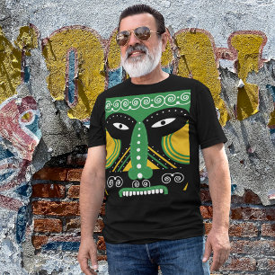 T-shirt Rituel tribal vert