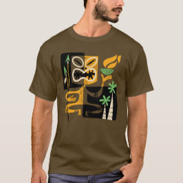 T-shirt Rituels tribaux anciens : Homme avec feu et oreill
