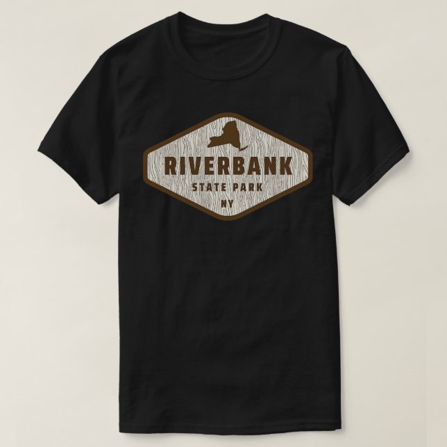 T-shirt Riverbank State Park New York Tree Log Texture Woo (Design devant)
